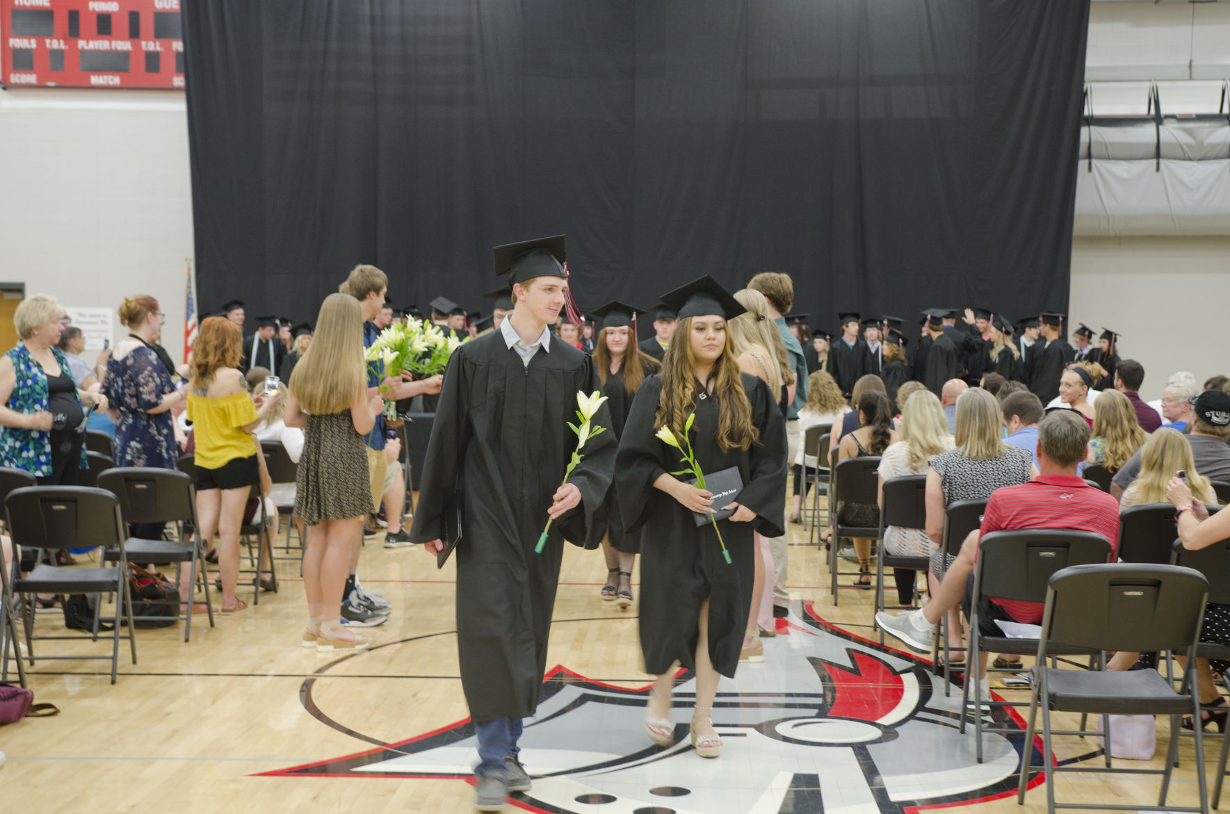 Handing out lillies